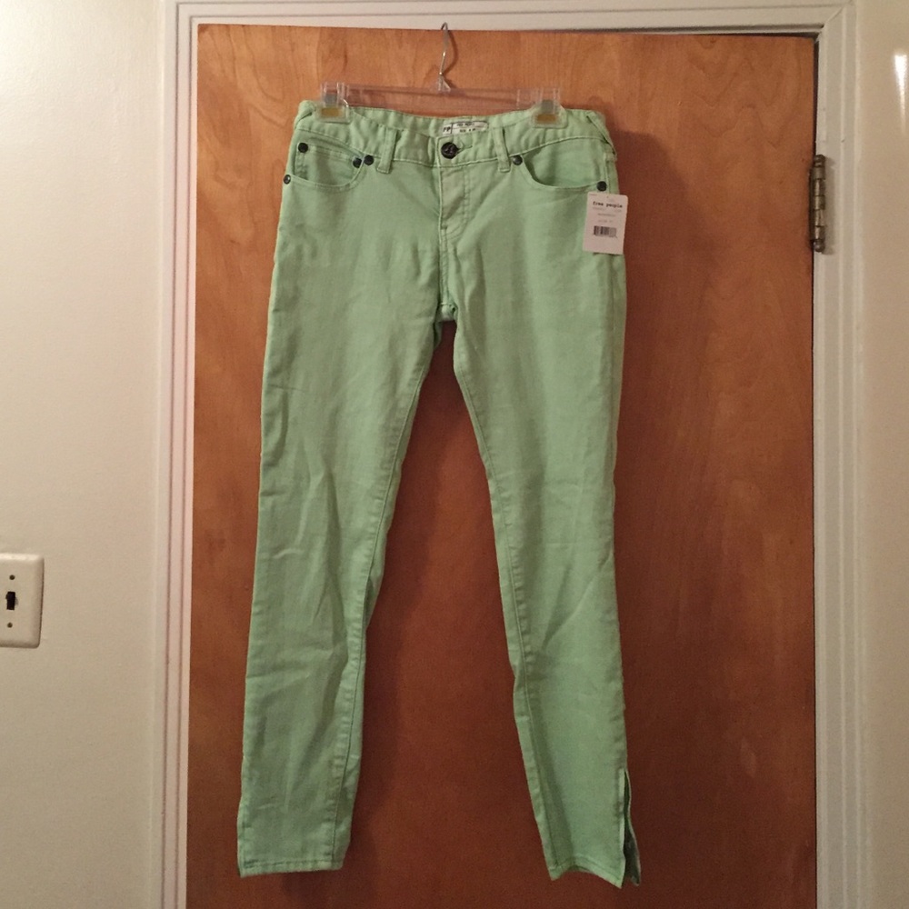Free People Spearmint Skinnies